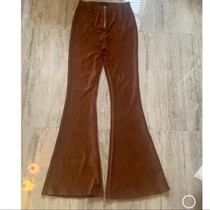 Velvet flare trousers